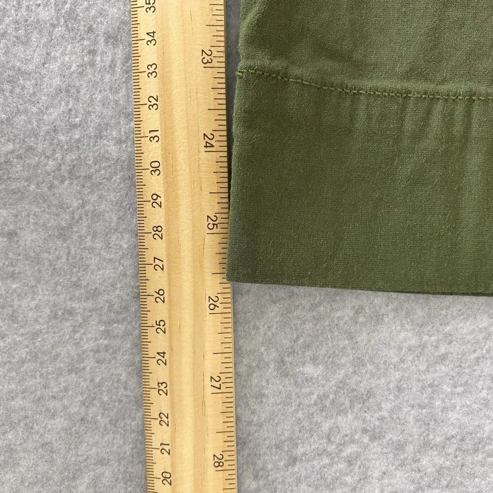 Anthropologie Maeve Green The Colette Wide Leg Linen Blend Crop Pants Size 23 - Picture 12 of 13